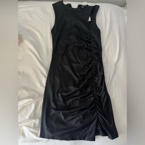 black mid-length dress